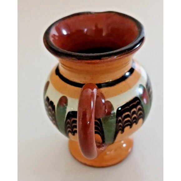 Gorgeous Pottery Small Pitcher Jug Vase Clay ? Marked - Picture 8 of 9
